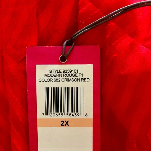 Vince Camuto sheer tunic red sleeveless sheer elegant burnout patterned XXL - Picture 3 of 15